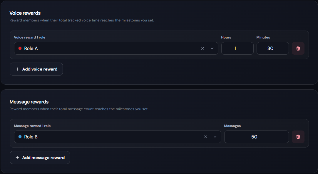 Configuration in VoiceStats
